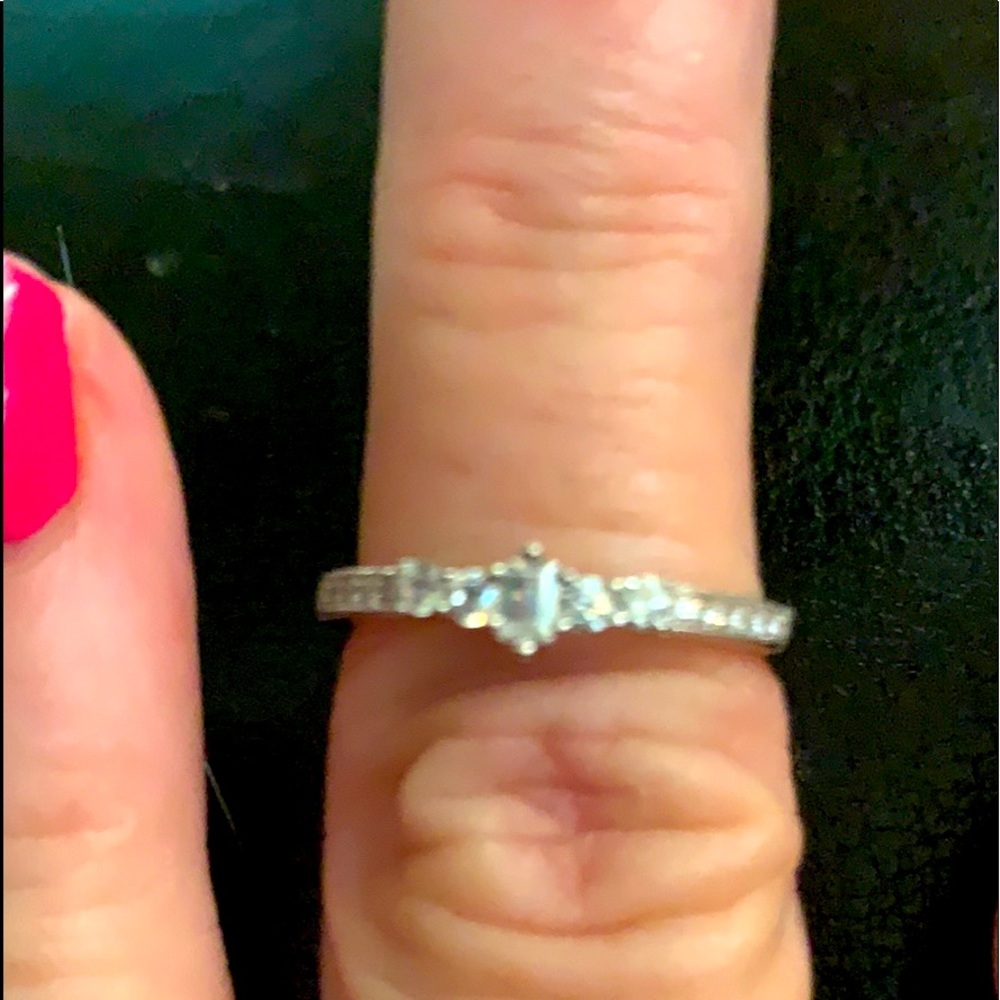 Get ready for the holidays! Sterling (925) Silver Emerald Cut CZ Ring. NEW Sz 7